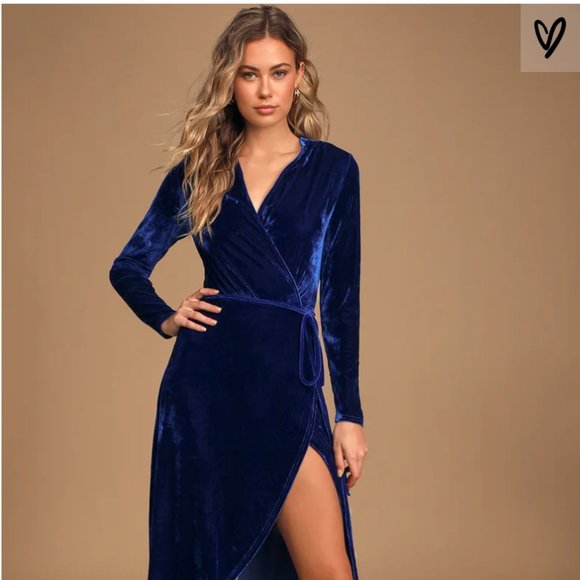 blue velvet midi